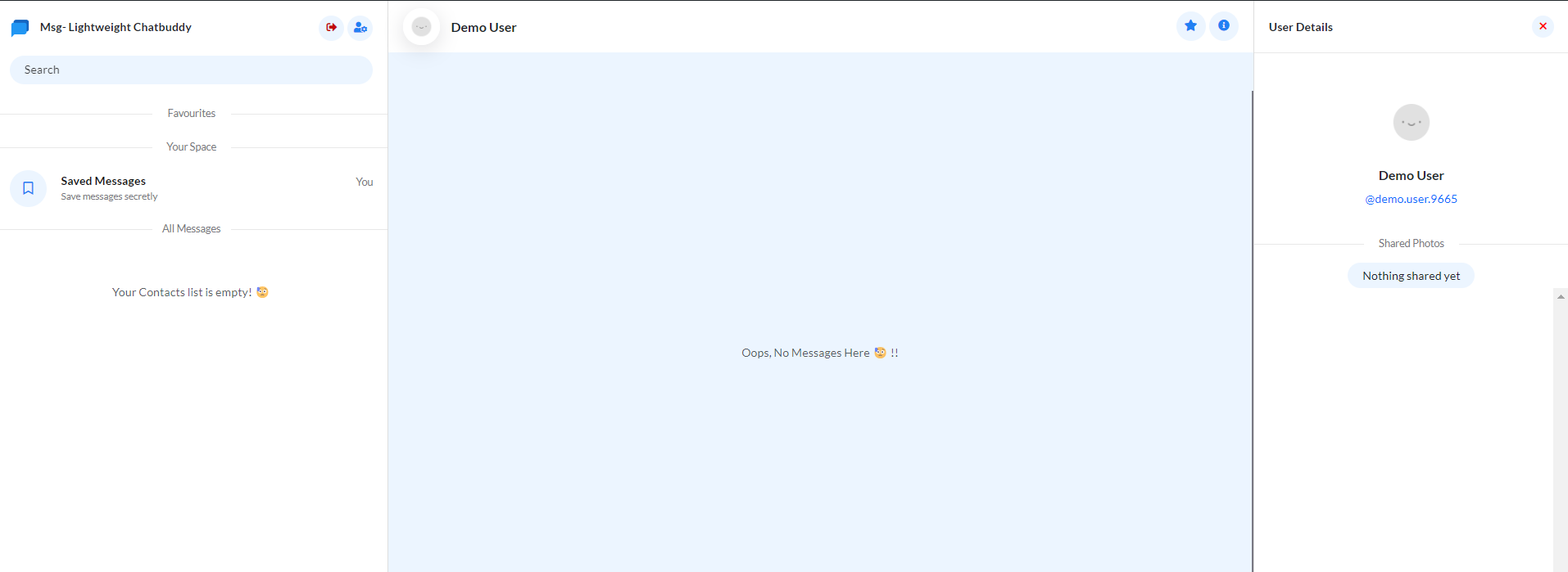 Msg: Laravel messaging application project screenshot
